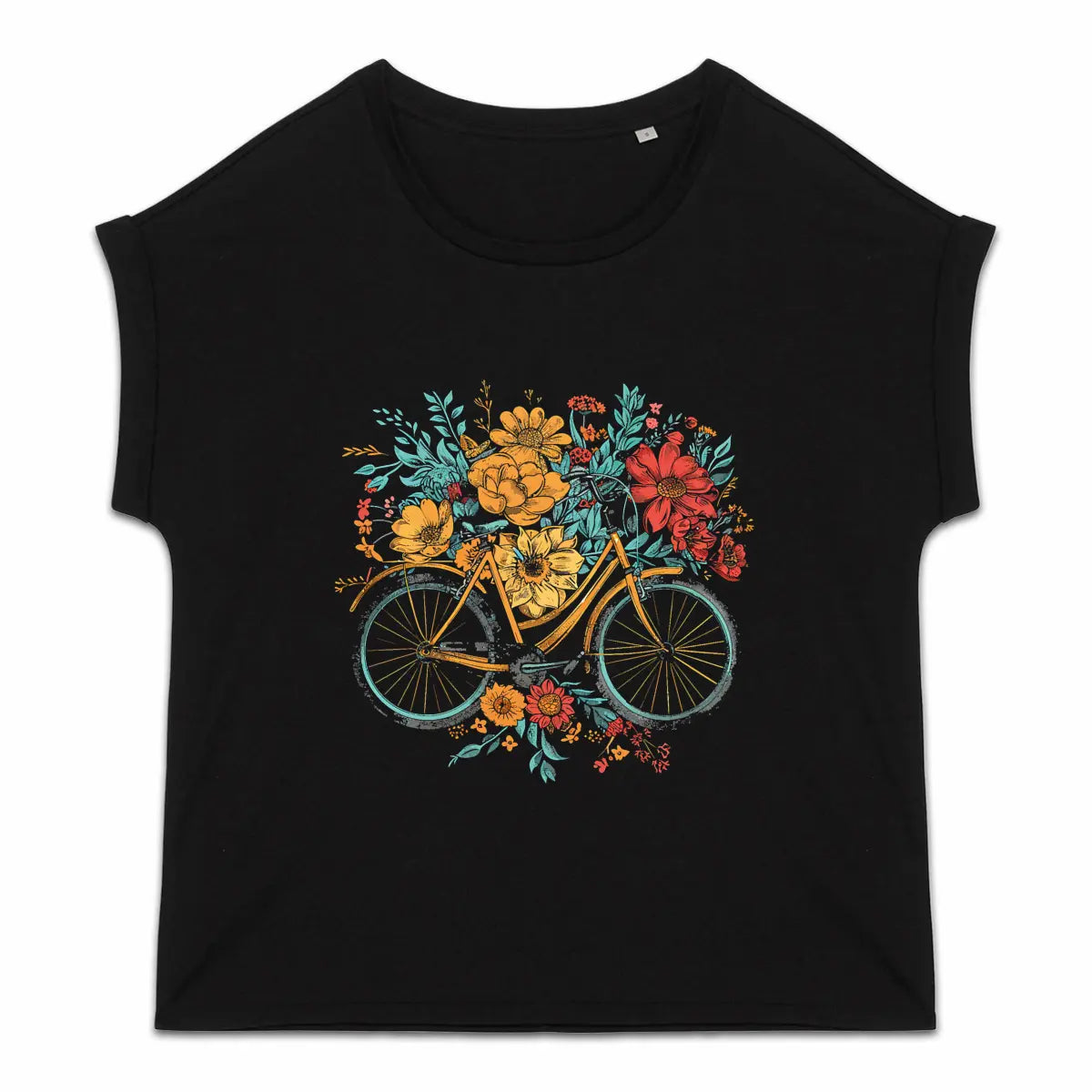 t-shirt noir haut de gamme femme  en coton bio