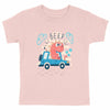 t-shirt dinoseur rose  en coton bio pour enfant