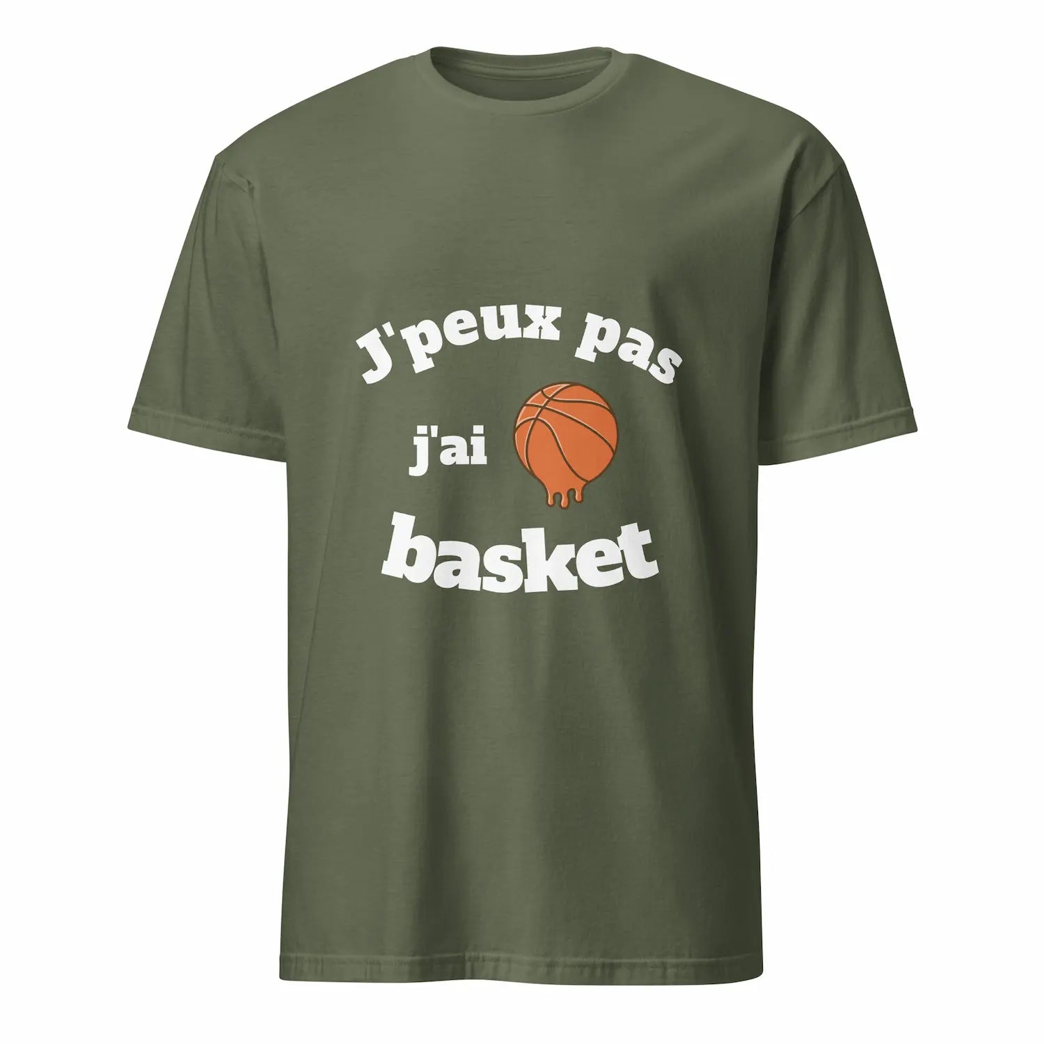 T-shirt J'peux pas j'ai basket vert militaire
