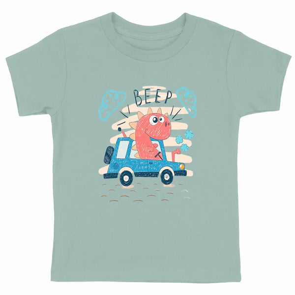 t-shirt Dinosaur vert en coton bio pour enfant