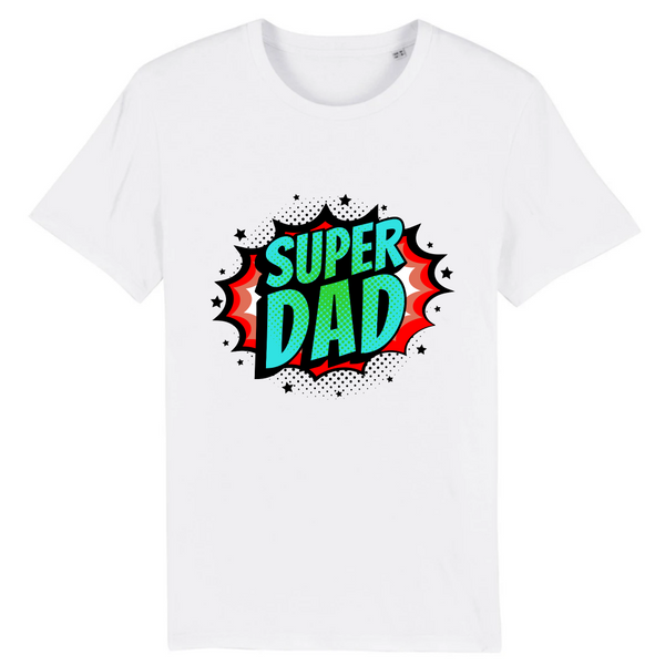 T-shirt Super Papa Blanc