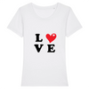 T-shirt Blanc Femme manche courte  - impression LOVE 