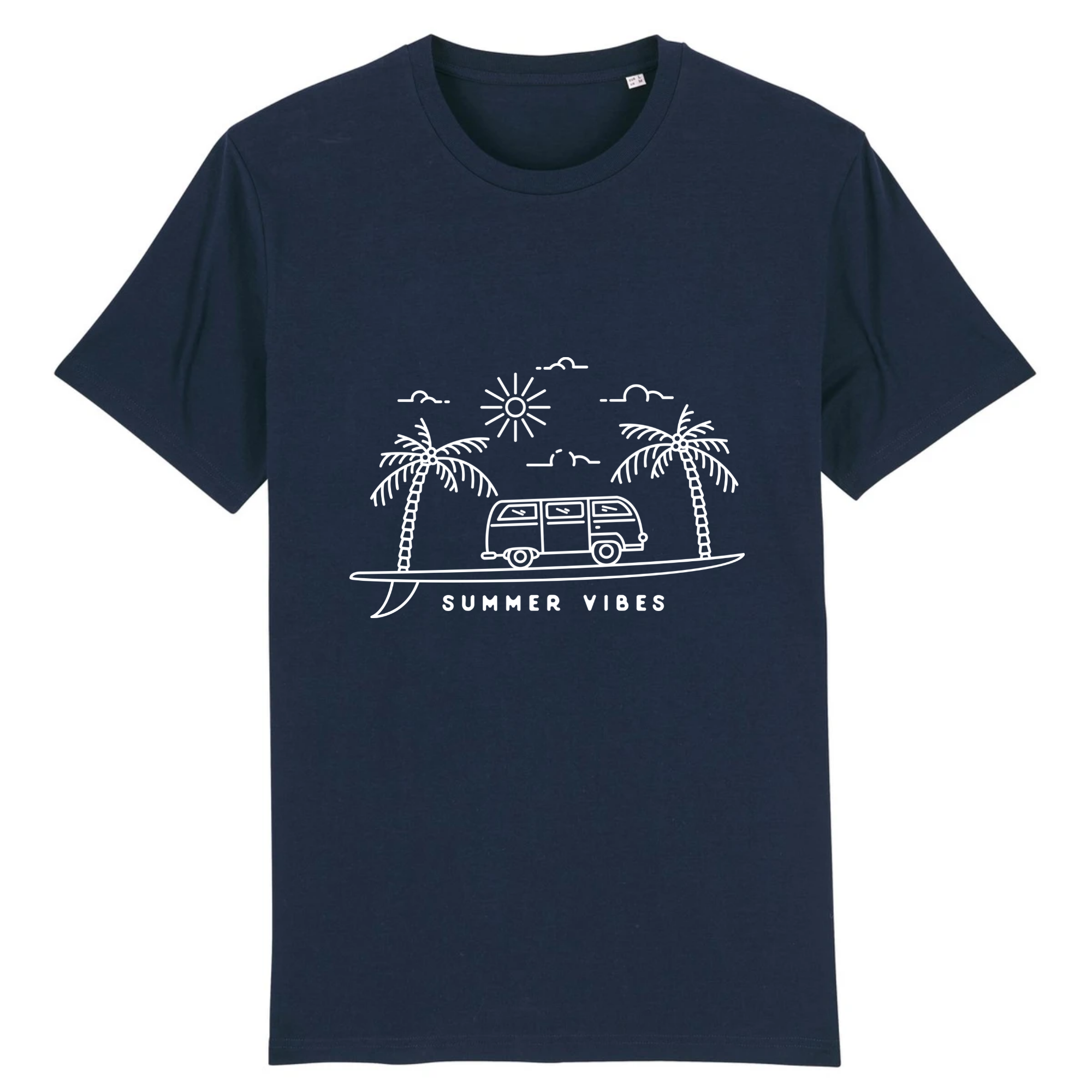 T-shirt homme en coton bio - planche de Surf Marine