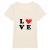 T-shirt  naturel Femme manche courte  - impression LOVE 