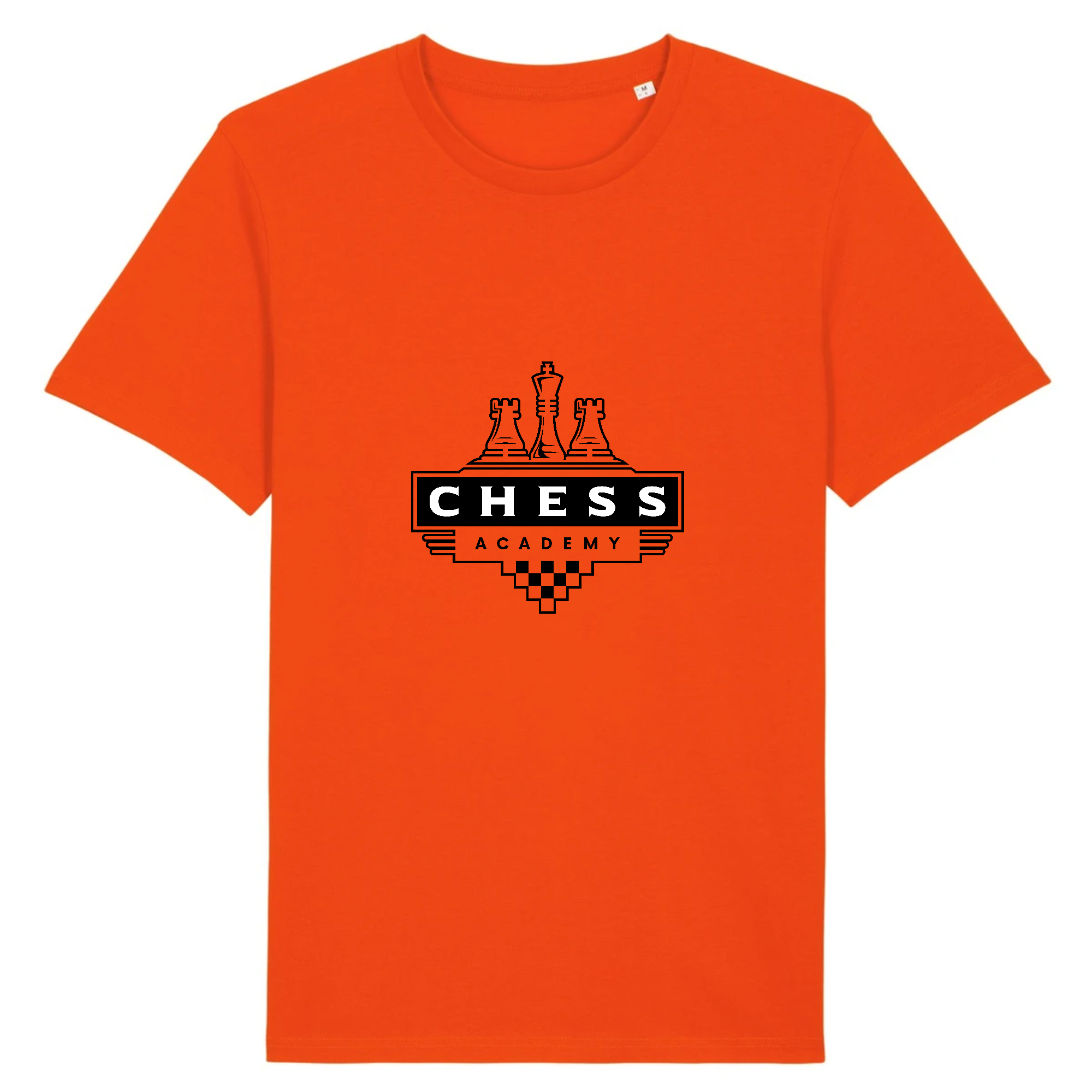 Orange -T-shirt Chess academy - 100% Coton Bio