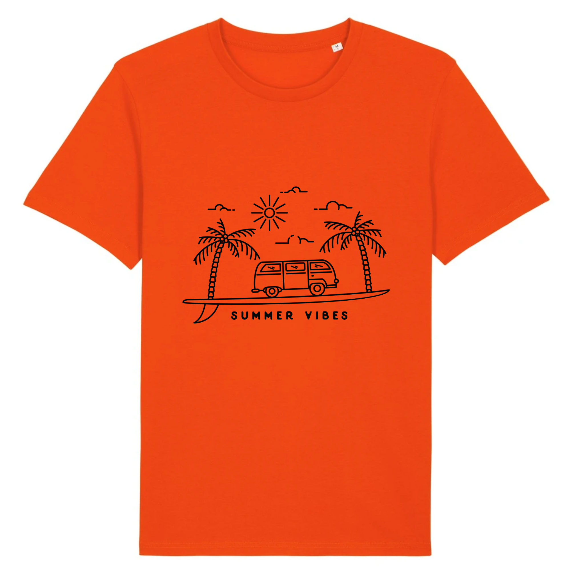 T-shirt homme en coton bio - planche de Surf Orange