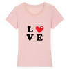 T-shirt rose Femme manche courte  - impression LOVE 