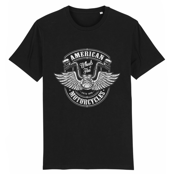 Tee-shirt noir pour motard - AMERICAN MOTORCYCLES