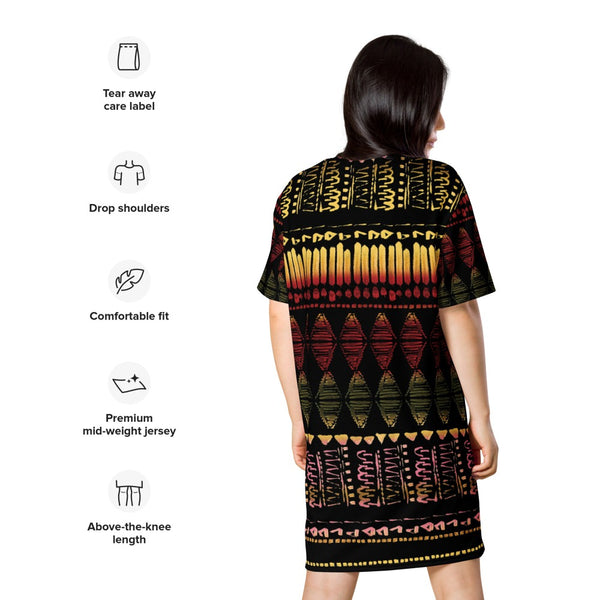 Robe T-shirt au design ethnique