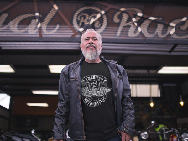 AMERICAN MOTORCYCLES- T-shirt noir