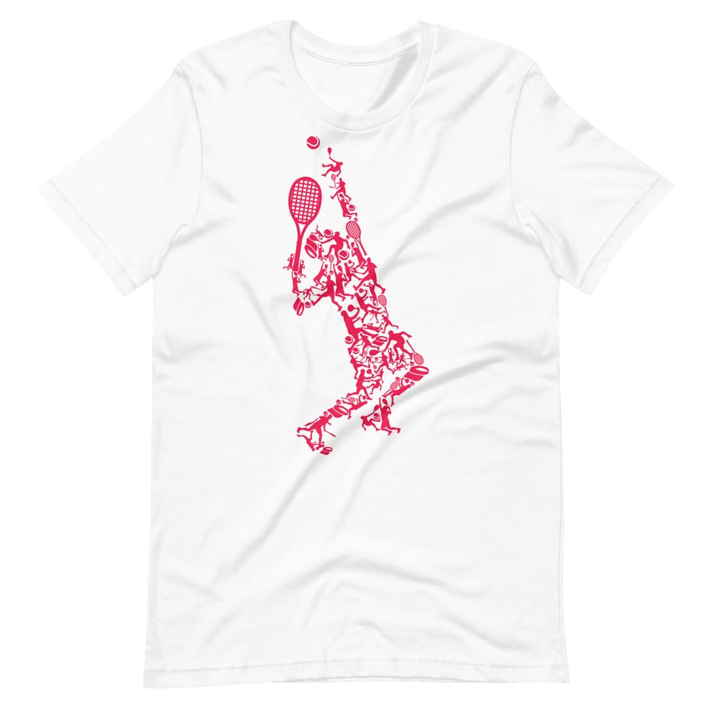 tee shirt blanc design tennisman