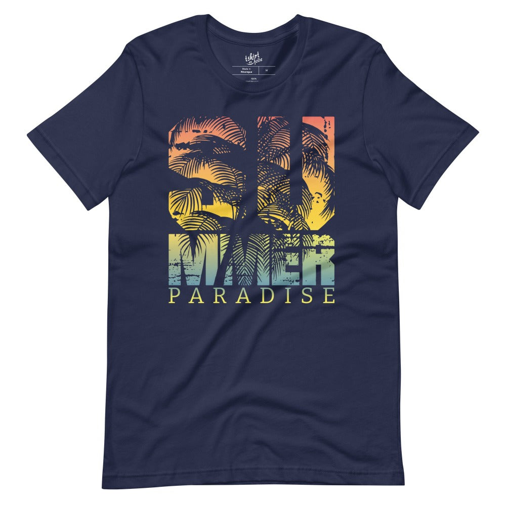 T-shirt bleu manches courtes Summer paradise